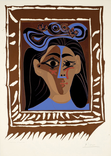 Pablo Picasso : Jacqueline au chapeau de fleurs. II, Mougins, 19. Februar und 30. März 1962