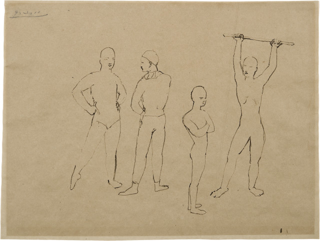 Pablo Picasso  : Groupe de quatre Saltimbanques , Paris 1905 