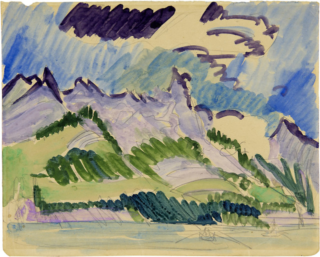 Ernst Ludwig Kirchner  : Berglandschaft am Walensee , 1924 