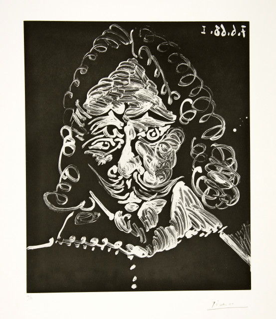 Pablo Picasso  : Portrait de Mousquetaire triste , Mougins, 7 June 1968