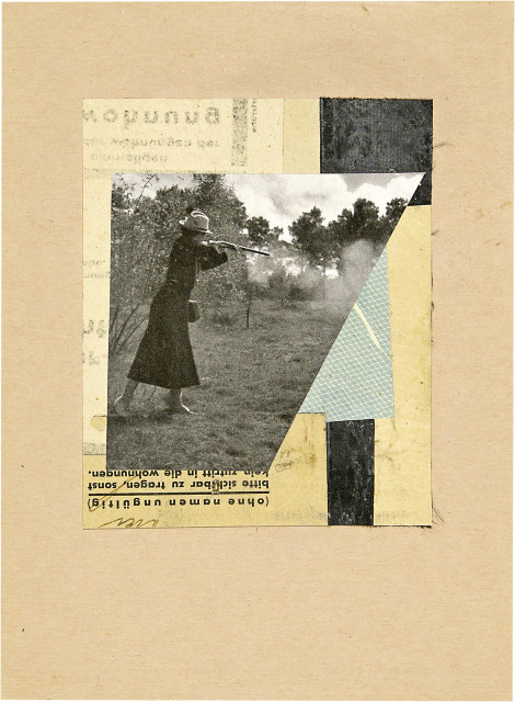 Kurt Schwitters  : Ohne Titel (Mit Jägerin) , 1929/1930