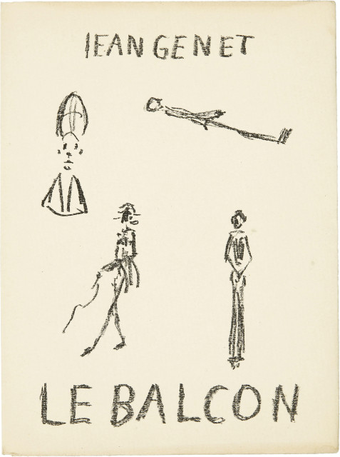 Alberto Giacometti  : Jean Genet. Le Balcon. Lithographie d' ..., 1956