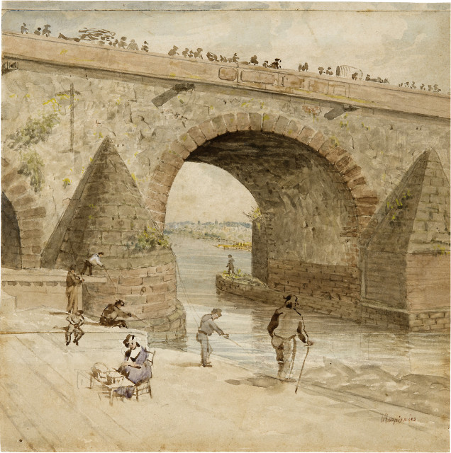 Henri-Joseph Harpignies : Un pont sur la Seine près de Paris, c. 1875