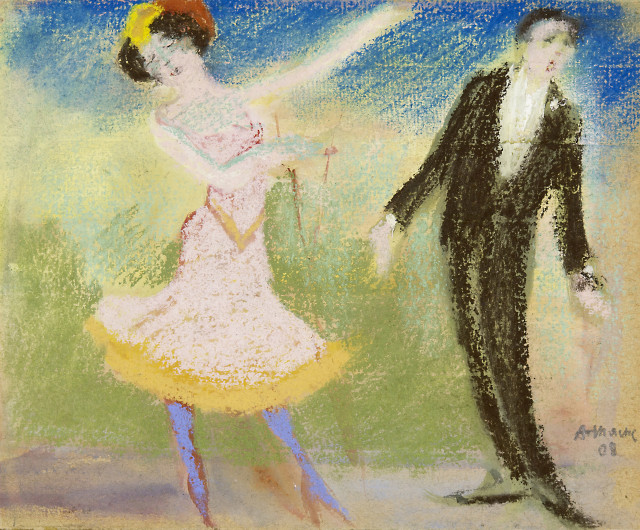 August Macke : Sänger im Cabaret, 1908, probably in Berlin (January-March)