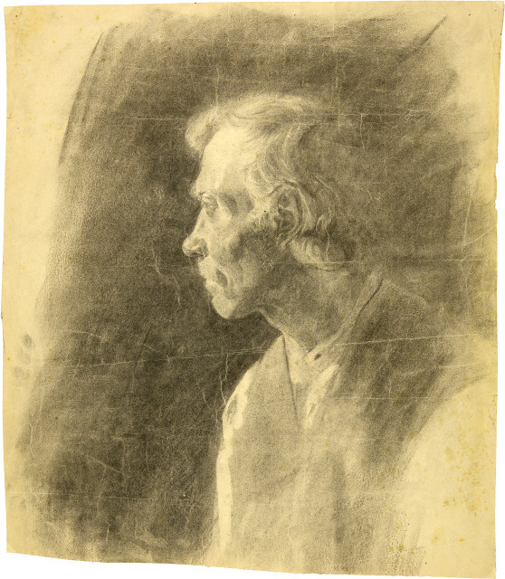 Giovanni Giacometti : Bergeller Bauer, Brustbild, im Profil nach ..., c. 1890