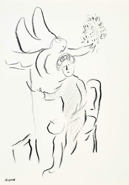 Marc Chagall : Le Peintre visité par l'ange, c. 1970