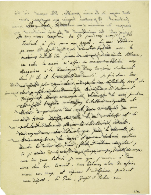 Paul Gauguin  : Eigenhändiger 4-seitiger Brief in Tinte an  ..., Juli 1892 