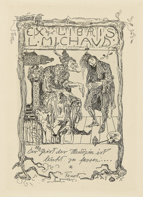 Paul Klee  : Ex Libris Louis Michaud , 1901
