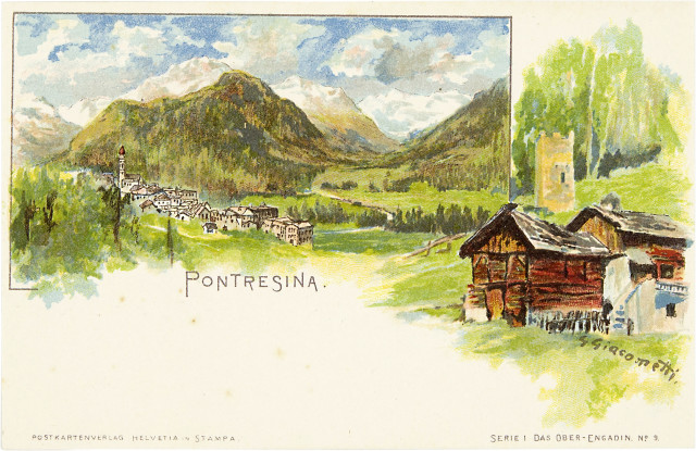 Giovanni Giacometti  : Postkarten: Sils-Baseglia - Samedan - Sils- ..., 1899-1900