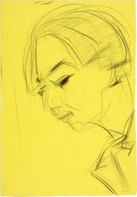 Ernst Ludwig Kirchner : Kopf eines Dichters - rückseitig: ..., c. 1924