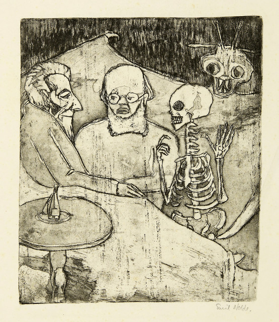 Emil Nolde : Kranker, Arzt, Tod und Teufel, 1911 