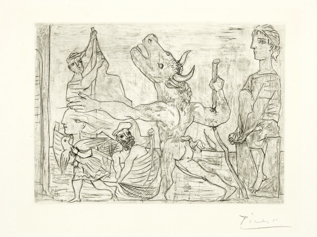 Pablo Picasso  : Minotaure aveugle guidé par une petite  ..., Paris, 4 November 1934