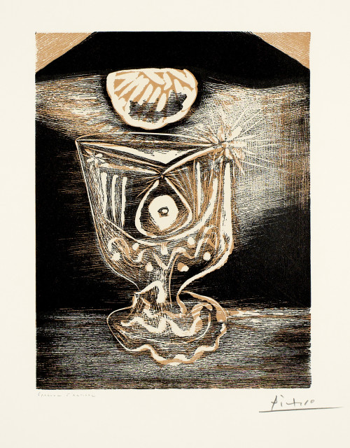 Pablo Picasso : Le Verre sous la lampe, Mougins, 1962