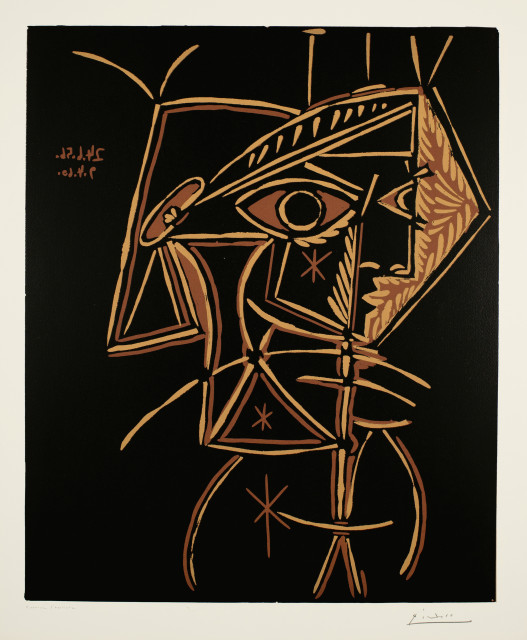 Pablo Picasso  : Buste de femme: Jacqueline , Cannes, 24 June 1959