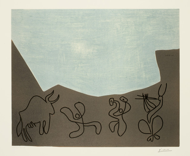 Pablo Picasso  : Bacchanale au taureau , Cannes, 30 November 1959