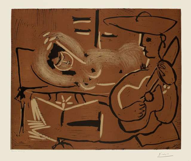 Pablo Picasso  : L'Aubade, avec guitariste , Cannes, 21 September 1959