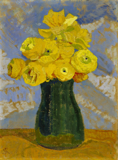 Sigismund Righini : Blumenstillleben mit Ranunkeln, 1916
