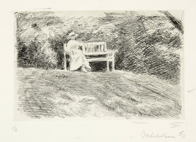 Max Liebermann  : Mädchen auf der Gartenbank , 1916