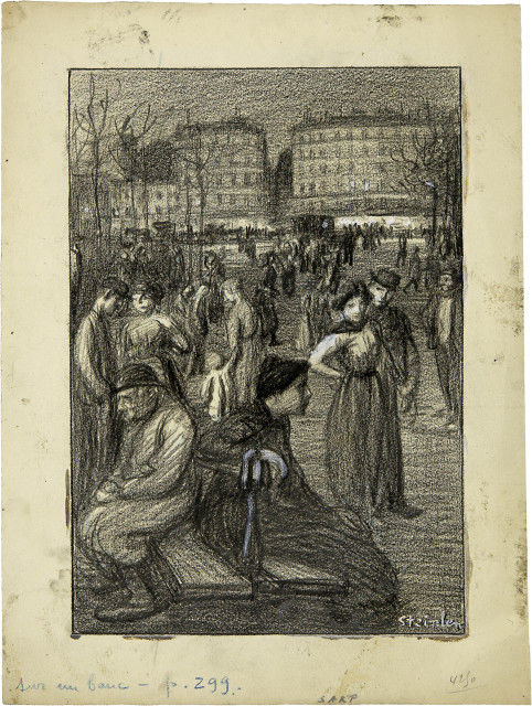 Théophile Steinlen  : Sur un banc , c. 1900