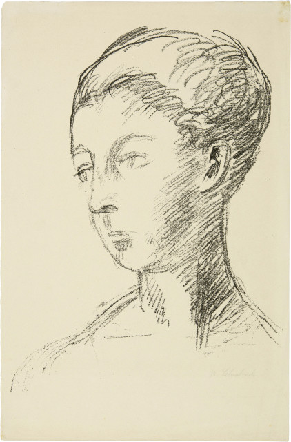 Wilhelm Lehmbruck  : Frauenkopf nach links , Um 1918 