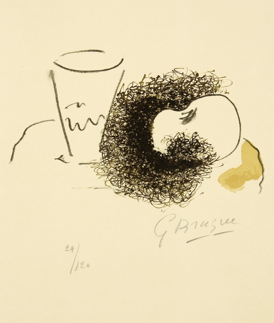 Georges Braque : Le Verre et la pomme, 1963