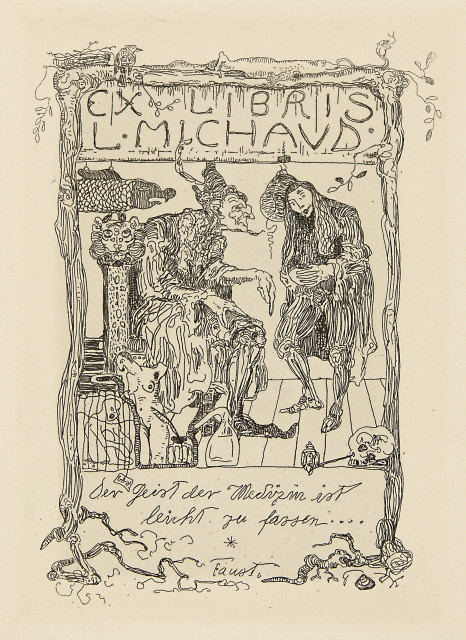 Paul Klee  : Ex Libris Louis Michaud , 1901