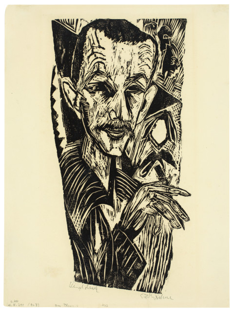 Ernst Ludwig Kirchner  : Der Theosoph - Kopf des Pflegers Jean Schoop , 1917