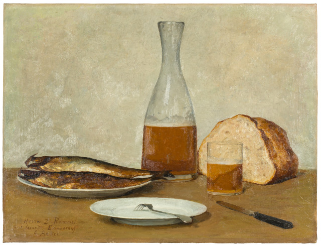 Albert Anker  : Stillleben: Heringe , 1899