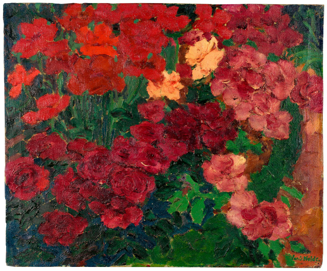Emil Nolde  : Mohn und Rosen , 1917
