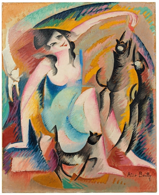 Alice Bailly  : Jeune fille aux chats , Circa 1913