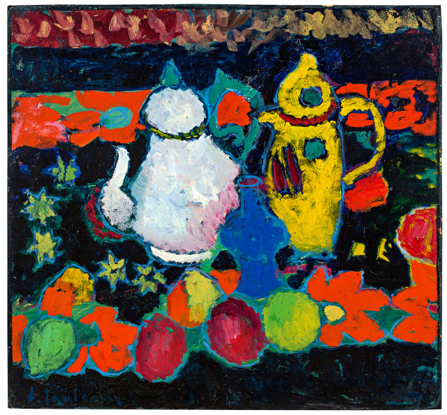 Alexej von Jawlensky  : Stillleben mit gelber und weisser Kanne , 1908