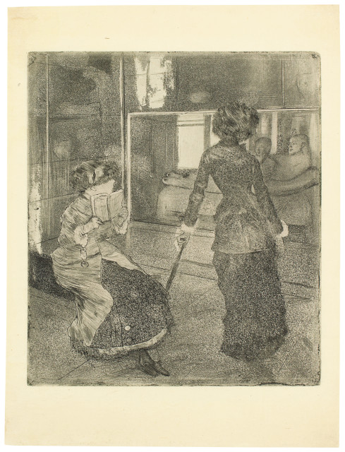 Edgar Degas : Mary Cassatt au Louvre: Musée des Antiques -..., Circa 1876