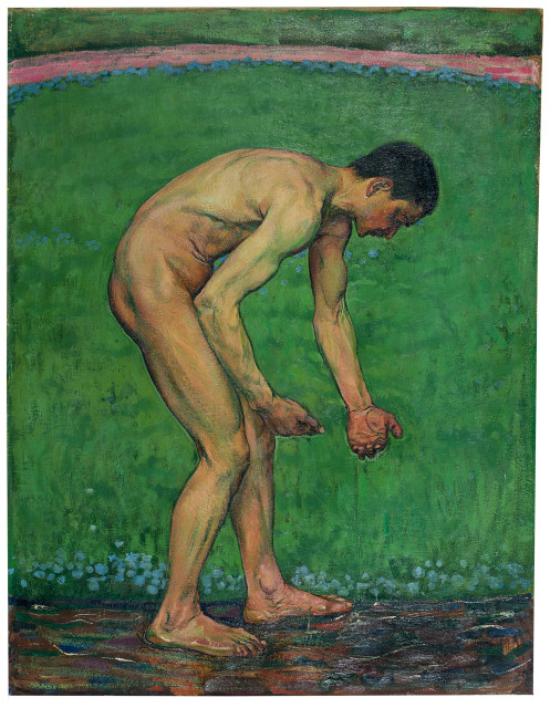 Cuno Amiet  : Männlicher Akt , Circa 1900