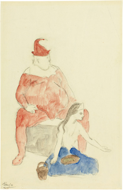 Pablo Picasso  : Saltimbanque et jeune fille , 1905