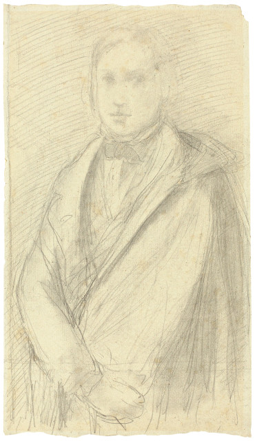Edgar Degas  : Autoportrait tourné vers la gauche , Circa 1855