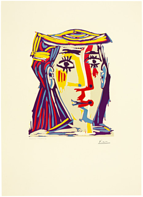 Pablo Picasso : Portrait de Jacqueline au chapeau de paille ..., Mougins, 17 January 1962