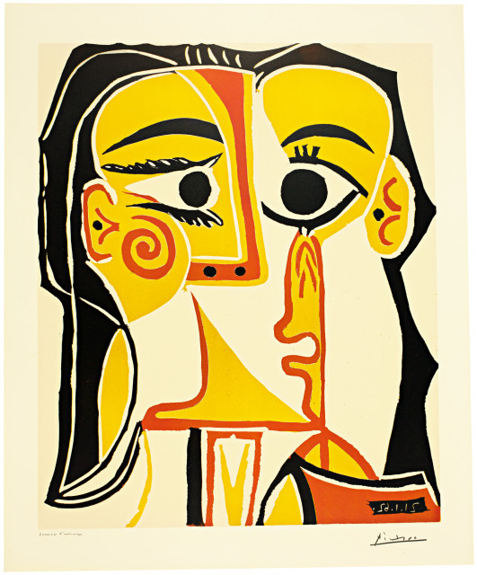 Pablo Picasso  : Portrait stylisé de Jacqueline , Mougins, 21 January 1962