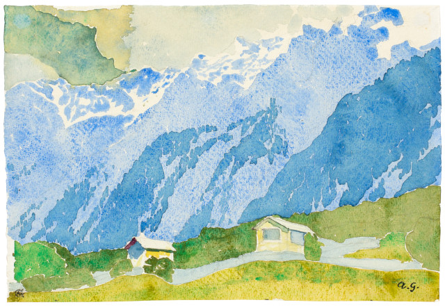 Augusto Giacometti  : Schützenhaus in Stampa - Bergeller Berge , 1908 
