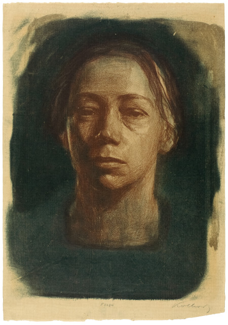 Käthe Kollwitz  : Selbstbildnis en face , Circa 1904