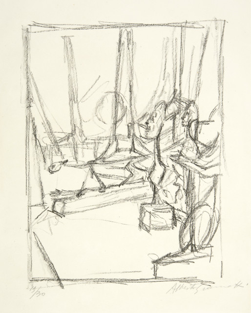 Alberto Giacometti  : Le chat dans l'atelier I , 1951, publiziert 1954 