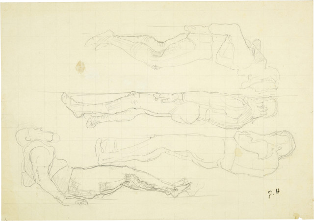 Ferdinand Hodler  : Gefallene und sterbende Krieger , Circa 1896/1900