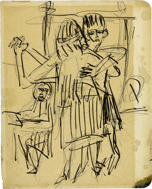 Ernst Ludwig Kirchner : Tanzendes Bauernpaar, Circa 1919-1922