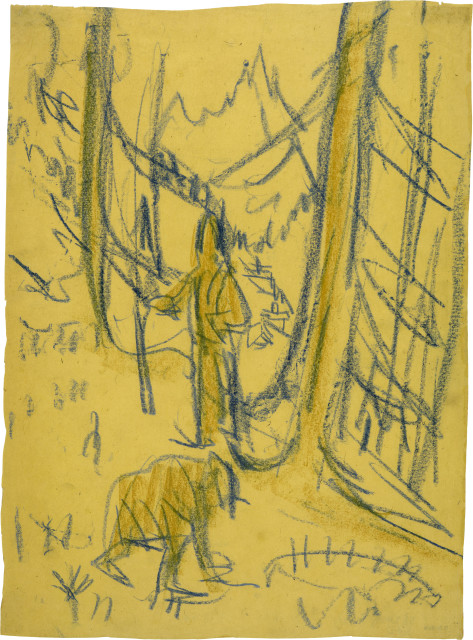 Ernst Ludwig Kirchner  : Zwei Figuren im Wald , Um 1925 