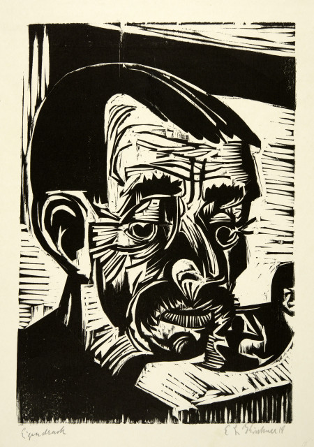 Ernst Ludwig Kirchner  : Bauernkopf Andreas (Andres Müller) , 1919