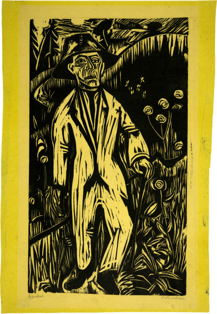 Ernst Ludwig Kirchner : Gehender Mann in der Wiese, 1922
