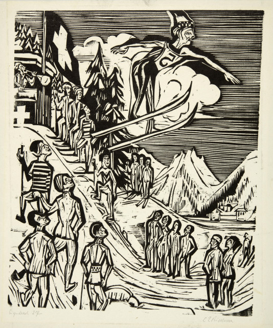 Ernst Ludwig Kirchner : Der Skisprung, 1927