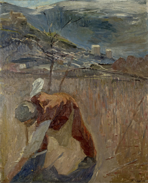 Otto Vautier d.Ä. : Feldarbeit in Savièse, Circa 1910