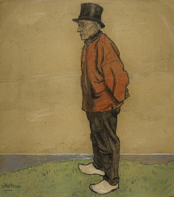 Jan Toorop  : Alter Mann von Katwijk , Circa 1901