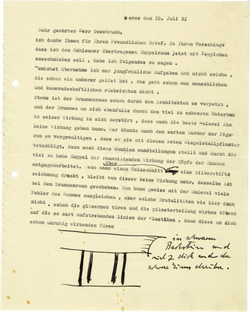 Ernst Ludwig Kirchner  : Kopie eines typographischen Briefes an Ernst  ..., 10 July 1931