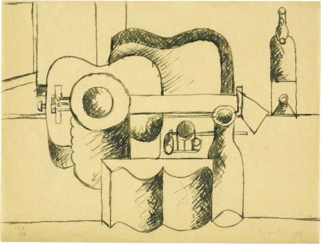 Le Corbusier : Nature morte à la guitare, à la pile d'..., Circa 1918-1926